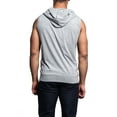 thumbnail image 4 of G-Style USA Men's Lightweight Athletic Casual Sleeveless Eyelet Drawstring Zipper Hoodie SL888 - Gray- Large, 4 of 6