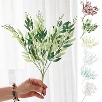 mtvxesu Premium Artificial Willow Leaves Plastic Fake Flowers For Home Decor Realistic Faux Greenery Indoor Outdoor Decorative Plants Set Of 12