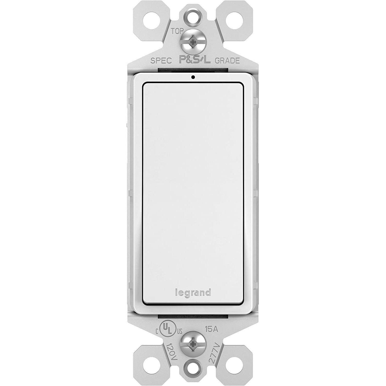 radiant 15 Amp Rocker Wall Switch with LED Locator Light, Decorator