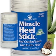 Miracle of Aloe’s Miracle Heel Stick - Quick Relief for Rough, Dry, Cracked Heels - Intensive Therapeutic Balm for Severe Dry Feet Treatment & Heel Repair - Restorative Pure Aloe Vera Gel 2.5oz