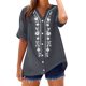 thumbnail image 1 of Camisetas de Cuello en V de Manga Corta para las Mujeres Casual Suelto Cuello Redondo Blusa de Verano Camisetas Cuello en V de las Mujeres, 1 of 7