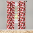 thumbnail image 5 of Ambesonne Fruit Window Curtains, Juicy Strawberries Summer, Each 28" W x 84" L, Green Pink Red, 5 of 5