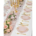 thumbnail image 6 of 200PCS Pink and Gold Plates - Pink Plastic Plates - Fancy Disposable Plate with Gold Rim - Vintage Wedding Dinner & Dessert Plate for 100 Guests for Wedding & Party & Bridal Shower, 6 of 18