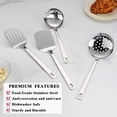 thumbnail image 4 of shiyou-Stainless Steel Kitchen Utensils Set 4 Pieces, Cooking Utensil Set Include Metal Spatula Set, Kitchen Skimmer, Soup Ladle, Kitchen Gadgets Kitchen Essentials New Home Must Have, 4 of 4