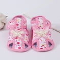thumbnail image 6 of Otqutp Kids Girls Flat Wide Sandals Bow Lace Canvas Flower Adjusted Strap Open Toe Shoes Summer Barefoot Glitter Princess Shoes, 6 of 9