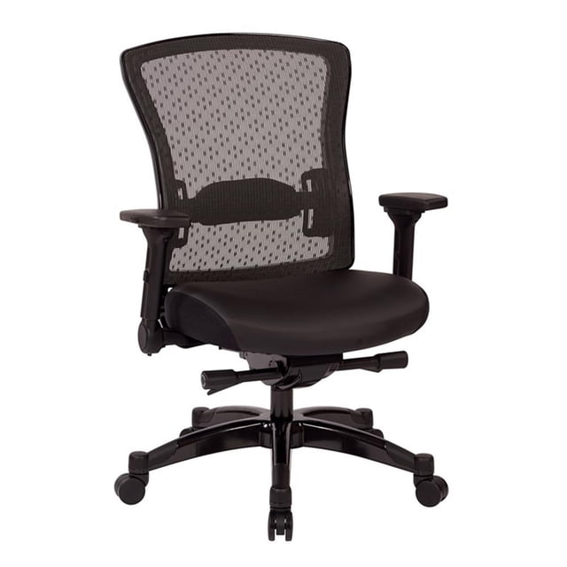 Fauteuil de Direction à Dossier en Cuir Reconstitué, Noir