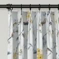 thumbnail image 3 of TWOPAGES 84"x84" Light Filtering Linen Floral Artistic Curtain Pinch Pleat Drape for Living Room, 1 Panel, Birds, 3 of 6