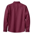 thumbnail image 6 of Womens Long Sleeve Easy Care Cotton/Polyester Shirt Burgundy/Light Stone 4XL, 6 of 6