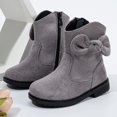 thumbnail image 6 of Xijirk Girls Suede Ankle Boots with Side Zipper and 3D Bow for Fall Outfits and Daily Wear,12-18 Months, 6 of 9