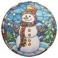 thumbnail image 3 of Ryvnso Christmas Snowman Round Plate Mats Dining Table Placemat Set of 4 for Holiday Decoration, 3 of 7