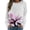 White, variant on IROINNID Women's Long Sleeve Sweatshirt Round Neck Mid-Length Print Loose Shirts Cat Tops Regular Pullover, Pink