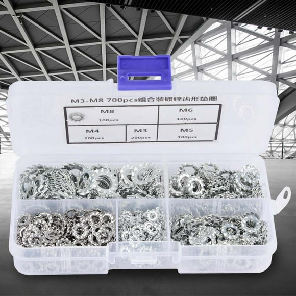 Lock Washer Set,700pcs Galvanized Serrated Toothed Galvanized Lock Washer Lock Washers Next-Gen Design
