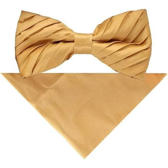 Vittorio Farina Pleated Bow Tie & Pocket Square