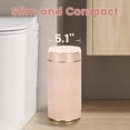 thumbnail image 3 of Bote de basura con sensor de movimiento, cubo de basura inteligente de plástico con tapa automática, papelera impermeable estrecha para baño, dormitorio, cocina y oficina (Rosa, 3 of 4