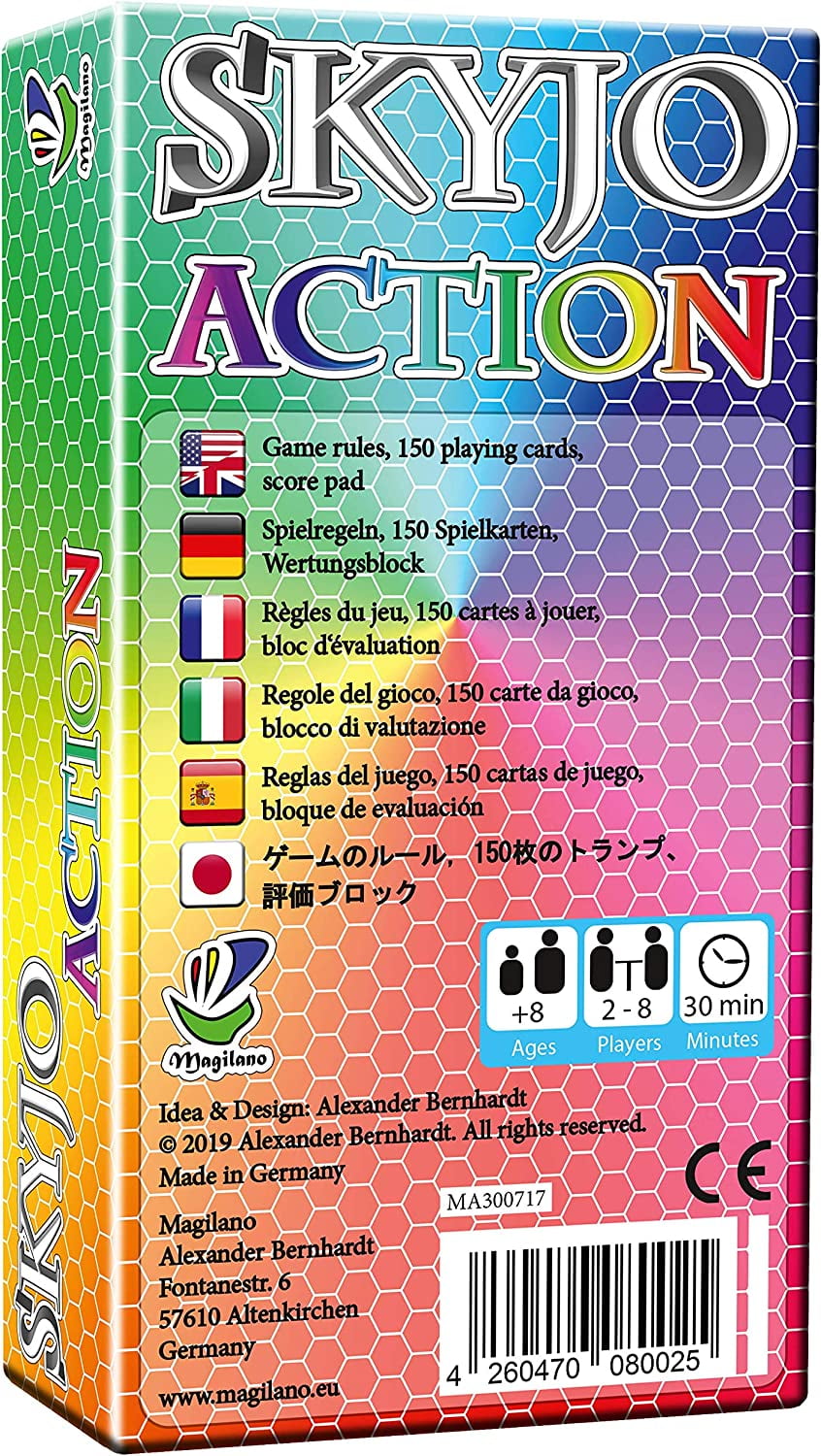 SKYJO ACTION, Exciting Card Games, Fun Game Nights with Friends and Family  (English Version)