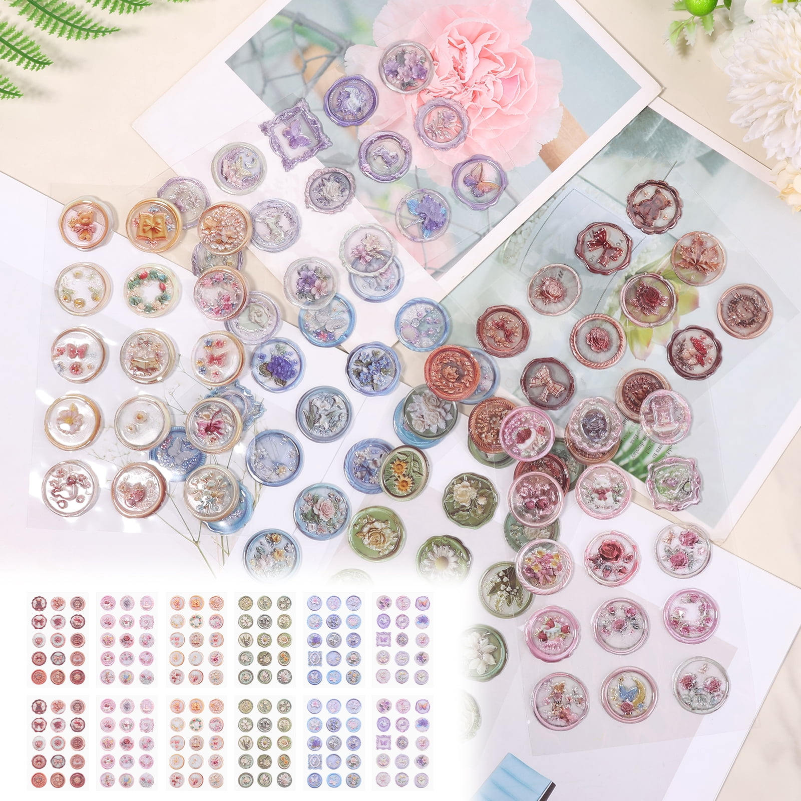 180 Pcs Pre-Made Envelope Seal Stickers, Classic Vintage Theme Waterproof Self-Adhesive Stickers for Wedding Invitations, Birthday Gift Wrapping, Scrapbook & Journal Decoration