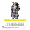 thumbnail image 4 of Women Long Sleeve Plaid Hooded Shirt Drawstring Button Up Shacket Jacket Chest Pockets Casual and Cozy, 4 of 4