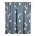 thumbnail image 2 of Creative Products Bones And Paws Blue 71 x 74 Shower Curtain, 2 of 2