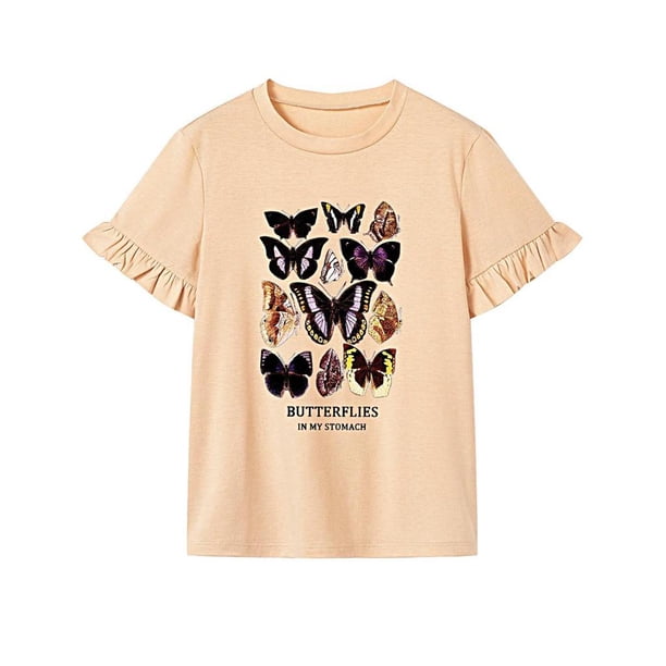Camiseta para mujer con cuello redondo, camiseta informal de verano, camiseta básica para viajes y desplazamientos L