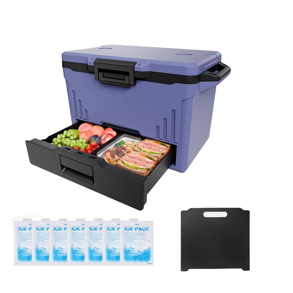 KFFKFF Hard Cooler, 50QT Portable Cooler, Leak-Resistant Coolbox Keeps Contents Cool for 48 Hours, Insulated Chests with Ice Retention and Heavy-Duty Handle, Ultra-Light for Camping, Concerts,Sports