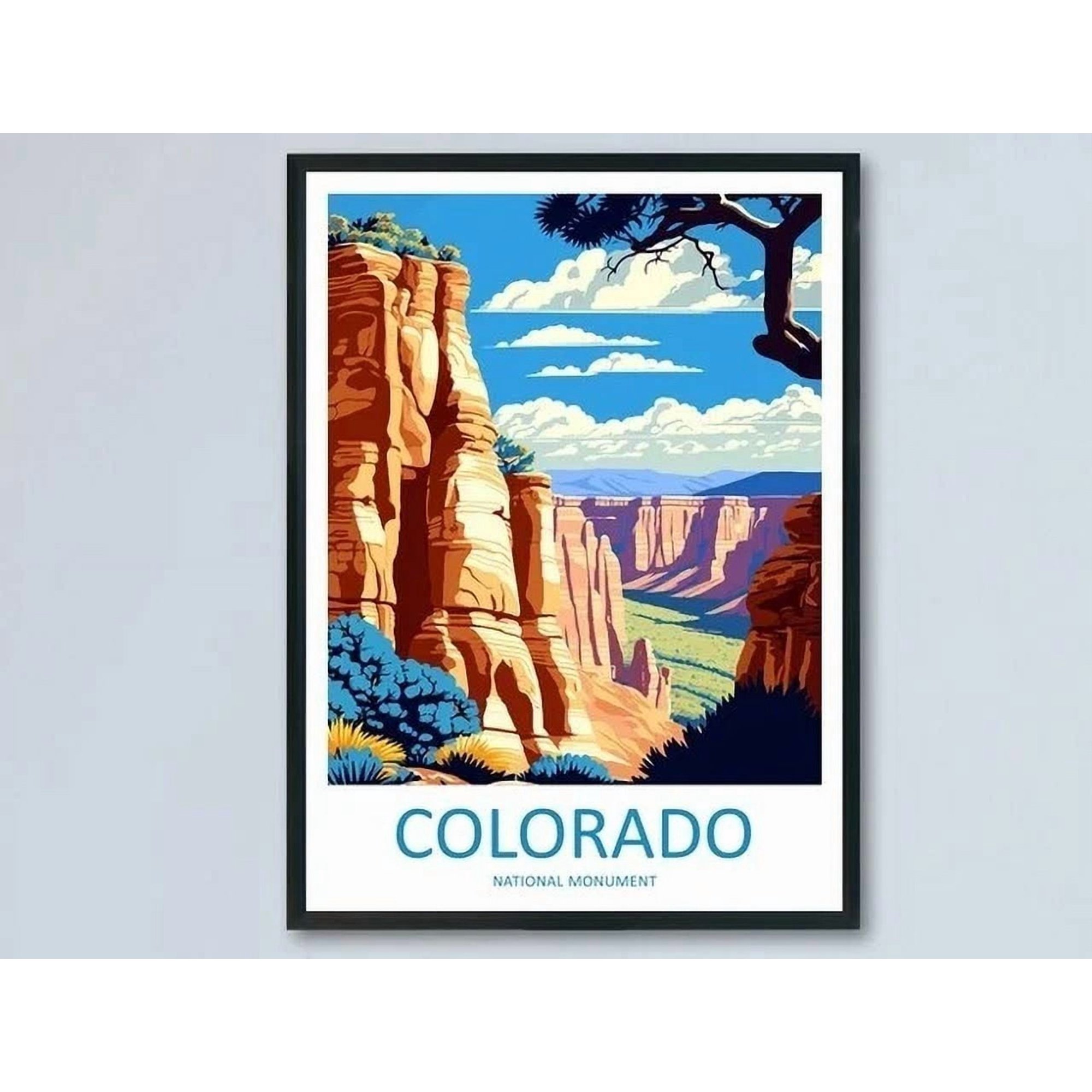 Colorado National Monument Travel Print Wall Art National Monument Wall Hanging POSTER Home Decor Vintage Art Print Haging Poster Cute Birthday Gift Wall Art