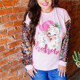 thumbnail image 3 of Sudadera con parche de lentejuelas y cascanueces navideños para mujer, suéter holgado con estampado navideño, jersey de manga larga, 3 of 4