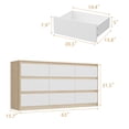thumbnail image 3 of KULAGAGA 9 Drawer Dresser Chest of Drawers, 63” Wide Dressers, Modern Wood Drawer Chest Storage Organizer, No Handle Design, for Bedroom Living Room Hallway, Oak&White, 3 of 7