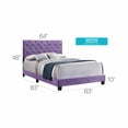 thumbnail image 4 of Noble House Queen Upholstered Bed with Velvet and Tufted Headboard, Purple, 4 of 5