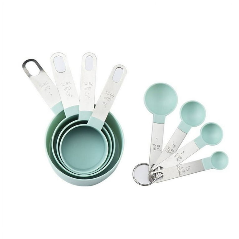 Measuring Cups and Spoons Set of 8 Pieces, nesting measuring cups for  Measuring Dry or Liquid Ingredients, Stainless Steel Handle, Kitchen  Gadgets for