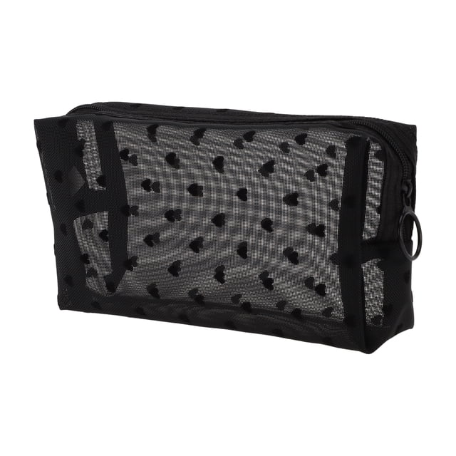 1 Pc Bolsa de Cosméticos de Malla para Mujeres para Actividades al Aire Libre Viaje de Negocios Nylon Negro-Mediano