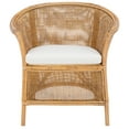 thumbnail image 2 of SAFAVIEH Jessica Rattan Accent Chair w/ Cushion, Honey Brown Wash, 2 of 7