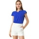 thumbnail image 1 of Camiseta Manga Tulipán Cuello En V Básico Para Mujer Azul XL, 1 of 6