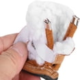thumbnail image 3 of Zapatos de invierno para mascotas Botas cálidas Velcro antideslizante Caqui, 3 of 4