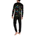 thumbnail image 4 of Renewold Trendy Skin Friendly Pajamas Top Size L Christmas Lights Pajama Set for Men Soft Comfy Nightwear Pj Holiday Long Sleeve Pullover Tops Pants,2 Pieces, 4 of 5