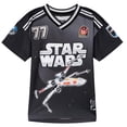 thumbnail image 1 of Camiseta tipo jersey de fútbol STAR WARS Rebels de malla negra y plateada, 1 of 4