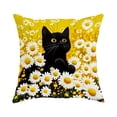 thumbnail image 2 of Uutvery Cats Patterns Pillow Covers 45x45cm， Soft Polyester Decorative Cushion Case with Hidden Zipper， for Sofa Bed Home Decor Living Room Bedroom, 2 of 6