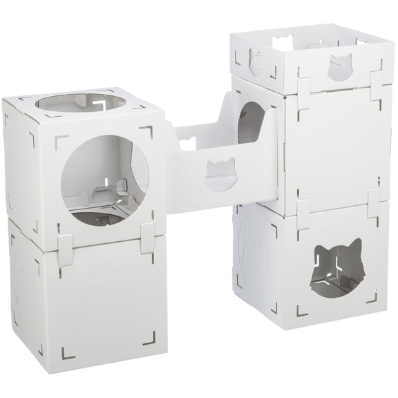TRIXIE Casa Cara Indoor Modular Cardboard Cat Condo, Cat Play Tower, Corrugated Cat House
