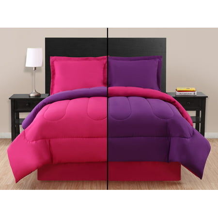 Pink Purple Reversible Comforter Set Walmart Com