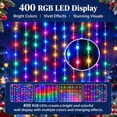 Christmas LED Smart Wall Curtain Net Lights, Outdoor Decorations, 400 ...