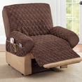 thumbnail image 2 of Funda para sillones reclinables Collections Etc., acolchada en forma de diamante, color chocolate, 2 of 3