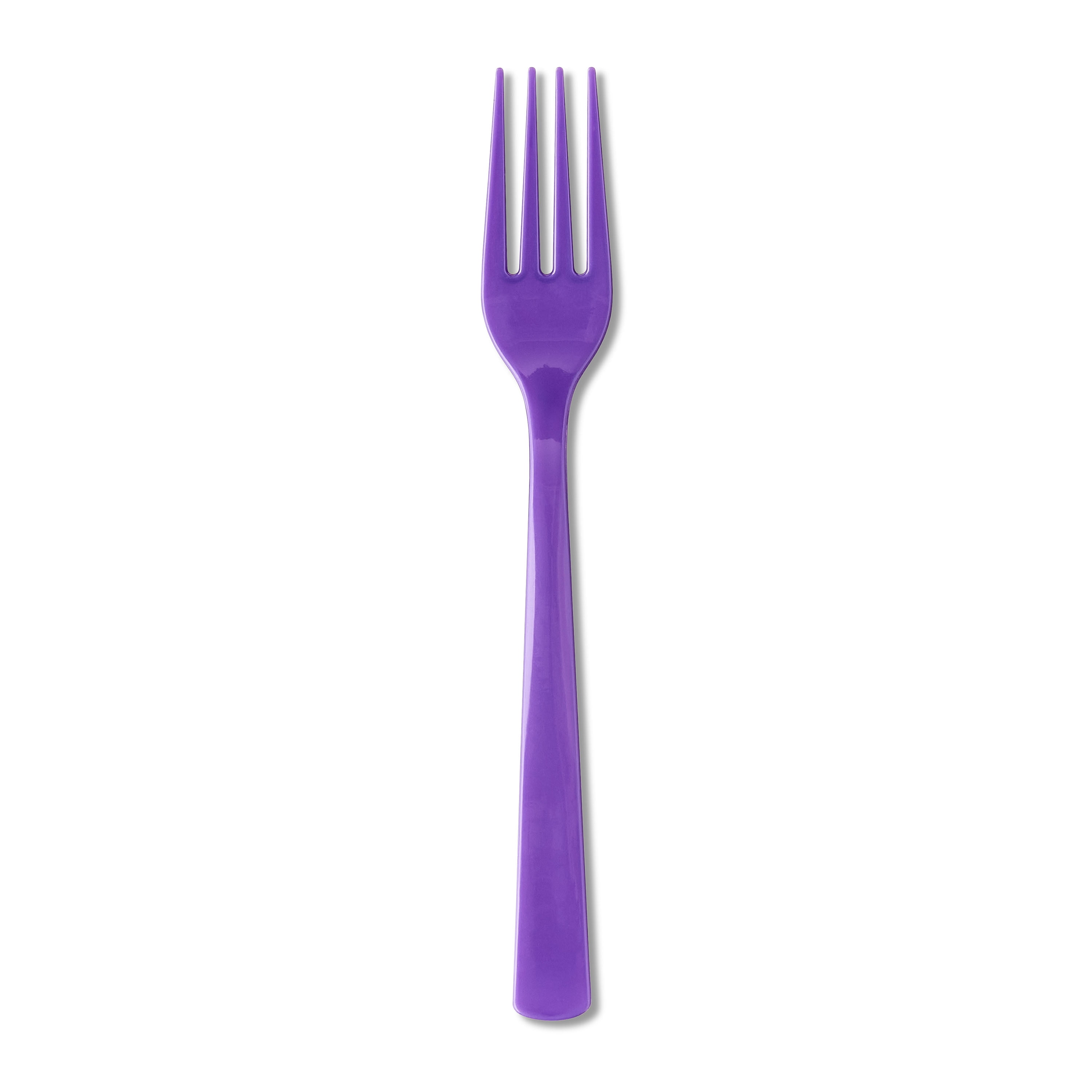 Plastic Disposable Forks, Purple, 24 Pieces, by Way To Celebrate