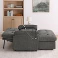 thumbnail image 3 of Double Manual Recliner Leisure Sofa Chair with Adjustable Backrest, Soft Padded Armrests, Side USB Charging Port & Phone Stand, Including Matching Storage Ottoman,Gray, 3 of 13