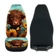 thumbnail image 5 of Jeiento Cattle Car Seat Covers Front Seats,Sunflower Automotive Bucket Seat Cover Comfort Seat Protector Cushion Pad Universal Fit for Most Cars,SUV,Sedan,Truck,or Van,2 Pcs, 5 of 7