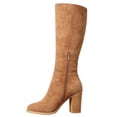 thumbnail image 2 of Eltusu Women Mid Calf Boots, Windproof Non-Slip Low Heel Fashion Riding Boots Khaki Size 6, 2 of 5