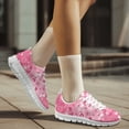thumbnail image 3 of COEQINE Women Sneakers Running Walking Shoes White Sole Fashion Tennis Shoes Travel Casual Mesh Breathable Valentine's Day Trainers Footwear, Heart Pink Gradient, 3 of 7