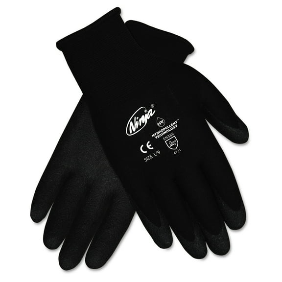 Ninja Hpt Pvc Coated Nylon Gloves, Small, Black, Pair | Bundle of 5 Pairs