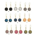 thumbnail image 4 of Sonducket 1 par de pendientes colgantes chapados en Drusy, colgantes redondos, accesorios de joyería multicolor, regalos femeninos, decoraciones para Ropa, zapatos y accesorios Miscelánea Blanco Sonducket  AP009627-02B, 4 of 6
