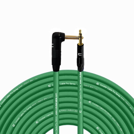 Coluber Cable - Right Angle 1/4" TS to 3.5 TRS Male - Pro Audio Connector