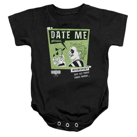 Beetlejuice Beetlejuice Date Me Unisex Infant Snap Suit for Baby, Black, Medium