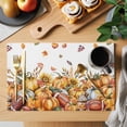 thumbnail image 2 of Pumpkin Placemats Set of 6 Autumn Flowers Rugby Vintage Country Maple Leaf Place Mats Indoor Wipeable Table Mats Washable Cloth Dining Table Placemats for Kitchen Holiday Party Home Decor 13x19 Inch, 2 of 9